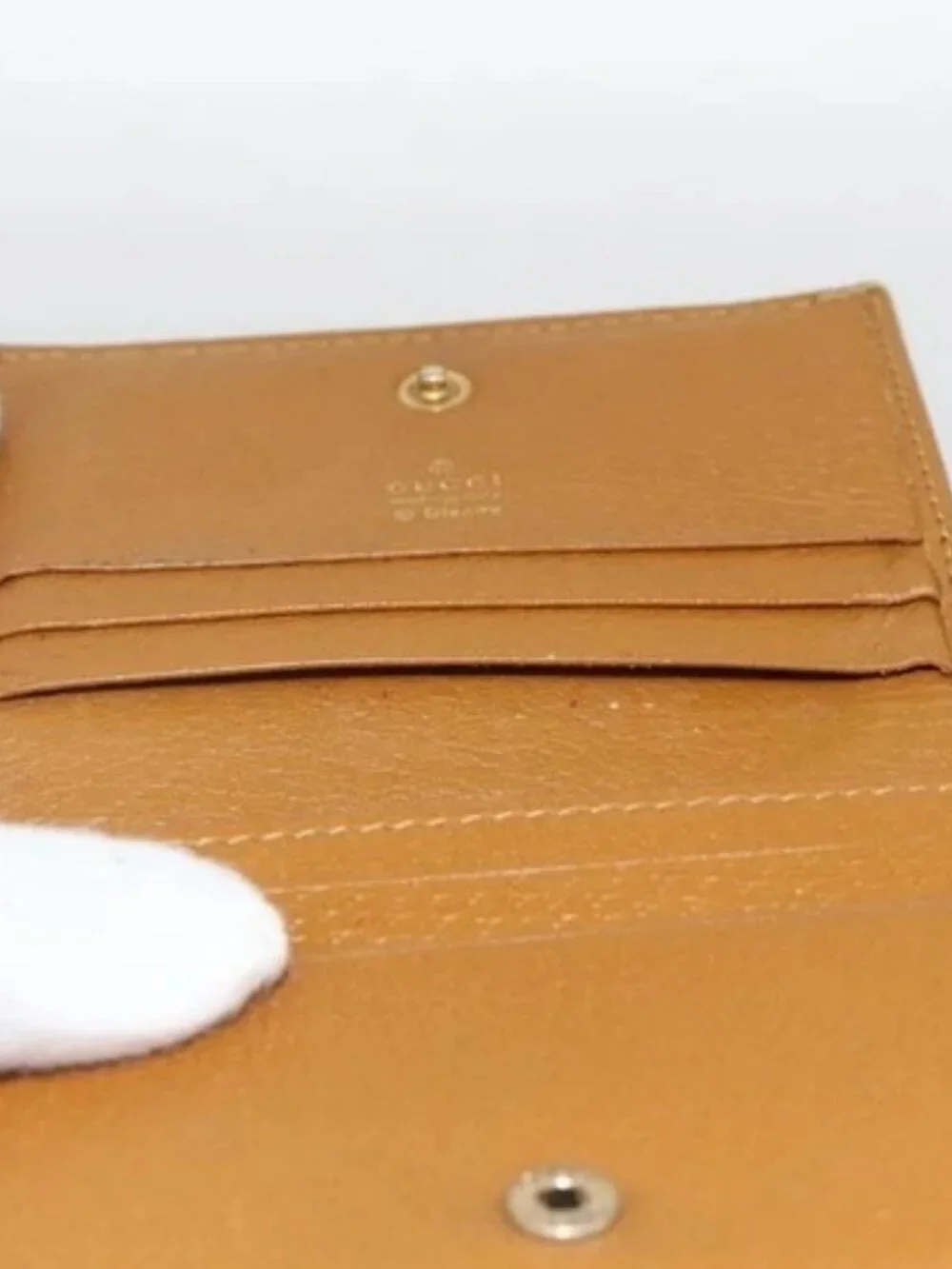 GUCCI Micro GG Supreme Wallet PVC GUCCIxDisney Beige Gold 602534 Auth BA11628A